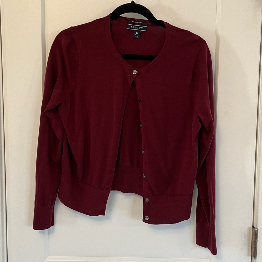 Lands’ End Button Up Cardigan Sweater